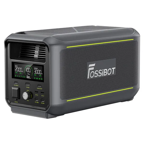 FOSSiBOT F3000 Portable Power Station, 3000W Output, 2048Wh LiFePO4 Battery, 6000W Peak Power, 2000W Fast Charging, 1200W Solar Input, <10ms UPS, 4000+ Cycles, App Remote Control