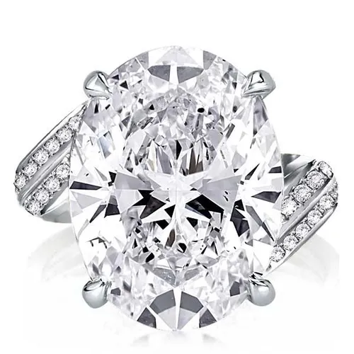 Twist Shank Oval Engagement Ring(15.35 CT.TW)