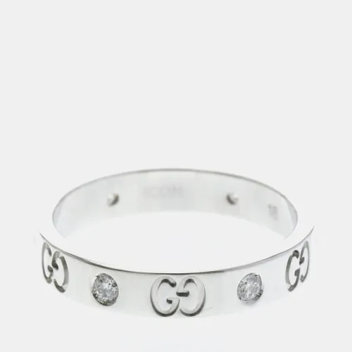 Gucci Icon 18k White Gold Diamond Band