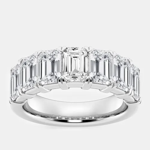 14K White Gold Emerald Lab Grown Diamond