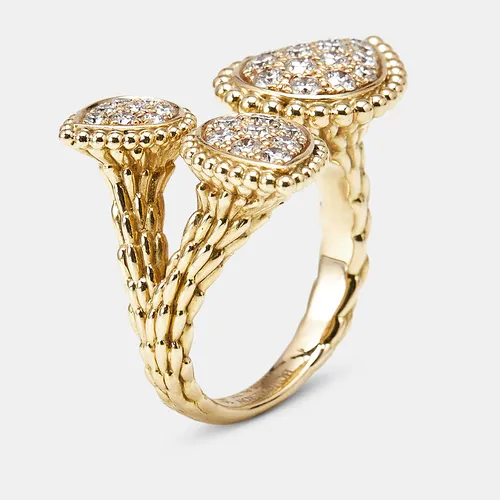 Boucheron Serpent Boheme Diamond 18k Yellow Gold Rings Size 55
