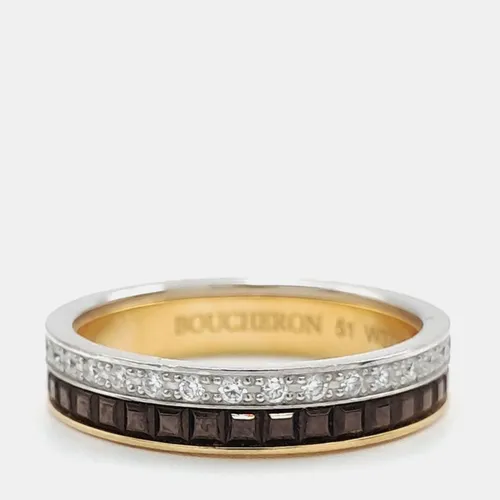 Boucheron Quatre Black Edition 51WG 18k Yellow Gold 18k White Gold Black PVD Diamond Ring
