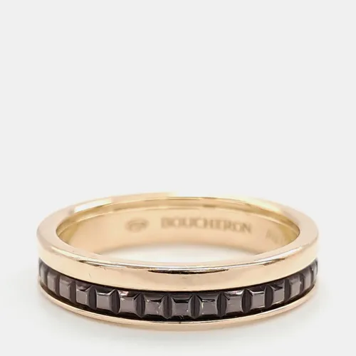 Boucheron Quatre Black Edition US 5.25 EU 50 18k Yellow Gold Black PVD Ceramic Ring