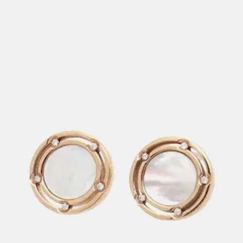 Damiani D.Side 18K Pink Gold Mother of Pearl Diamond Earrings