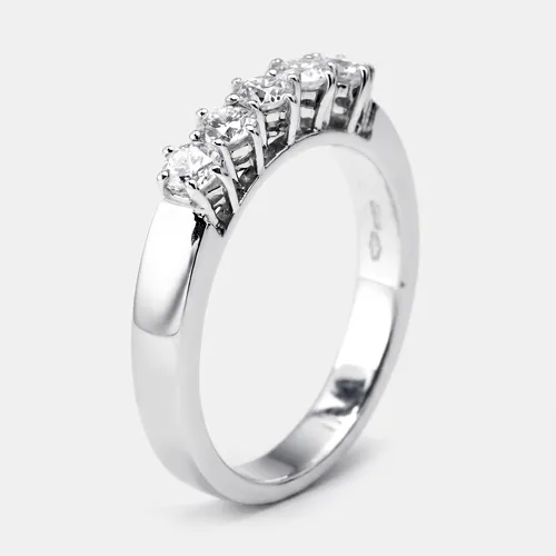 Damiani Diamond 18k White Gold Ring Size 55