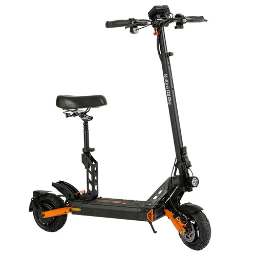KuKirin G2 Pro Folding Electric Scooter 9.0x3.0 Inch Tubeless Vacuum Tire 600W Motor 48V 15.6Ah Battery 58km Max Range, HD LCD Display Dual Disc Brake Led Light Spring Shock Absorber, Detachable Seat Turn signal light