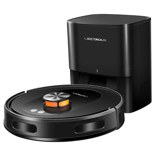 Liectroux T9 LDS Robot Vacuum and Mop, 6500Pa Suction, Wet & Dry Cleaning, LiDAR Laser Navigation, 3L Auto-Empty Station, Anti-Tangle Side Brush, 220ml Water Tank, 3-Level Water Flow, 20mm Threshold Climbing, App & Voice Control