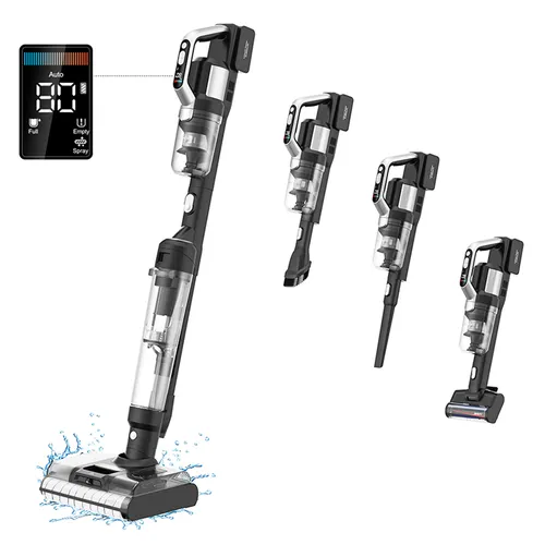 JIMMY PW11 Pro 4-in-1 Cordless Vacuum & Washer, 460W Strong Power, Double Cleaning, Hot Air Fast Dry, LED Screen, 180° Lay Flat Design, Dual Roller Brushes, For Hard Floors, Pet Hair, Silver-black Color