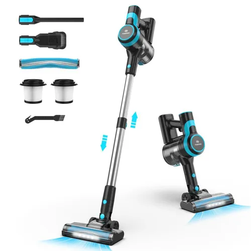 TASVAC V600 Cordless Vacuum Cleaner, 28000Pa Powerful Suction Stick Vacuum with 120000 RPM Brushless Motor, LED Floor Brush, 45 Mins Runtime & Washable HEPA Filter
