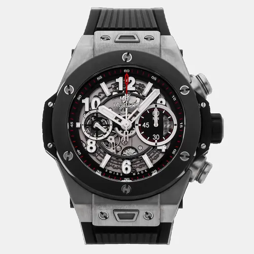 Hublot Big Bang Unico 411.NM.1170.RX Silver Titanium Automatic Men's Wristwatch 45mm