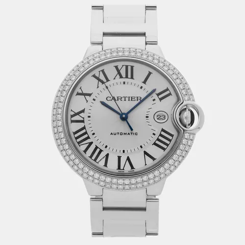 Cartier Ballon Bleu de Cartier WE9009Z3 Silver 18k White Gold Automatic Men's Wristwatch 42mm