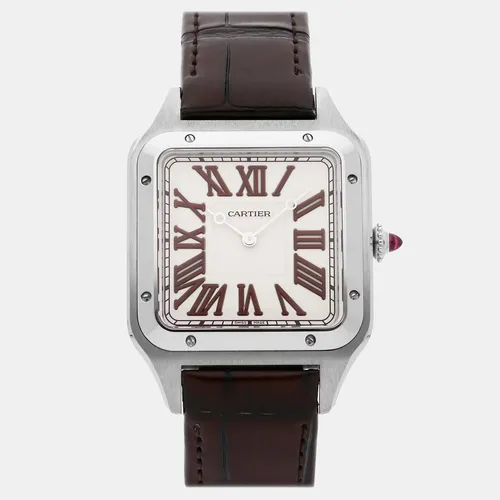Cartier Santos Dumont WGSA0082 Silver Platinum Manual winding Men's Wristwatch 33mm