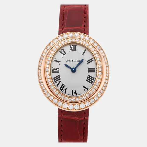 Cartier Hypnose WJHY0006 Silver Dial 18K Rose Gold Diamond Quartz Women's Wristwatch