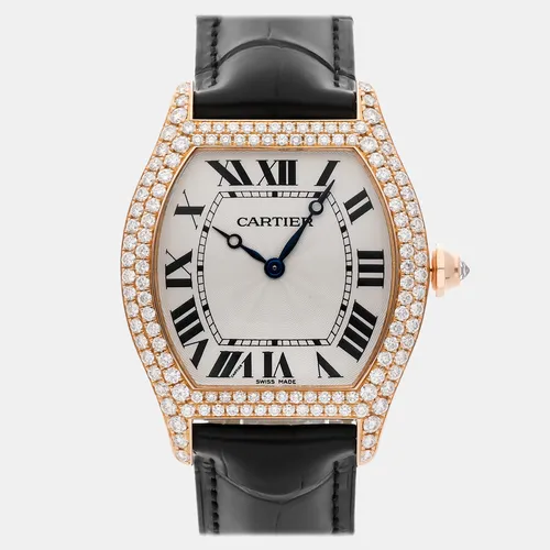 Cartier Tortue WA503951 Silver 18k Rose Gold Manual Winding Men's Wristwatch 43mm x 38mm