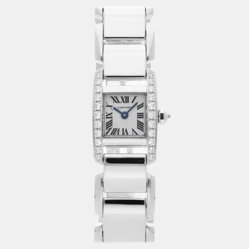 Cartier Tankissime WE70069H White 18k White Gold, Diamond Quartz Women's Wristwatch 16mm