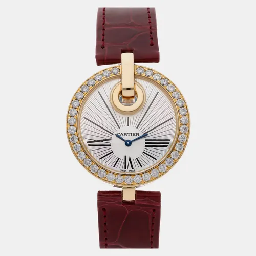 Cartier Ballon Bleu WJBB0033 Silver 18K Rose Gold, Diamond Automatic Women's Wristwatches 33mm
