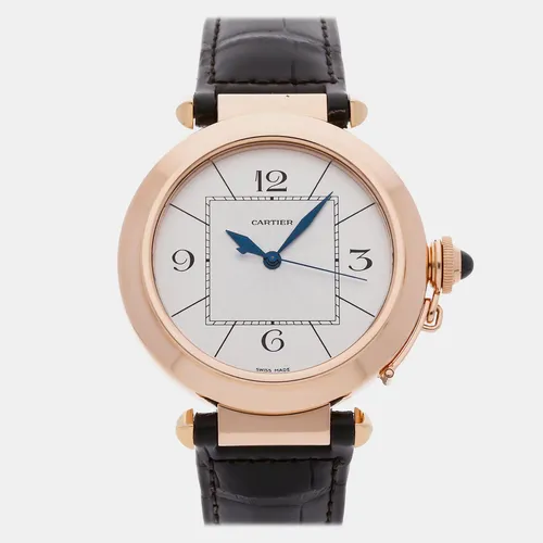 Cartier Pasha W3019351 Automatic Silver Dial 18k Rose Gold Stainless Steel Men's Wristwatch 42mm