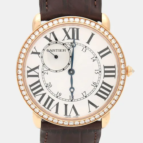 Cartier Ronde Louis Diamond Manual Winding Rose Gold Men's Wristwatch 42 mm
