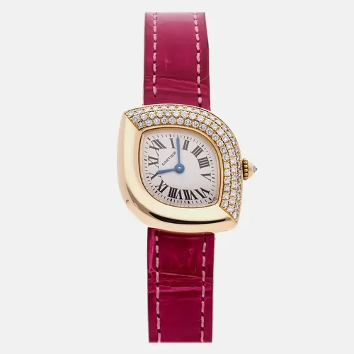 Cartier Navette WA601051 Quartz White 18k Yellow Gold Women’s Wristwatch 31 mm