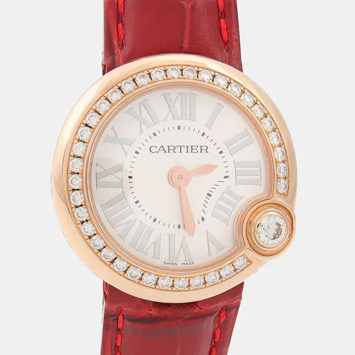 Cartier Cream Ballon Blanc de Cartier WJBL0006 Quartz 18K Rose Gold Women's Wristwatch 26mm