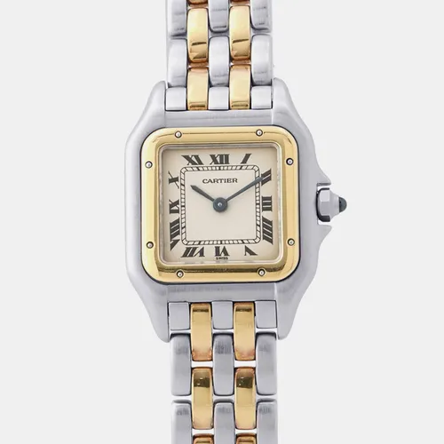 Cartier Panthere 84083242 Beige 18K Yellow Gold, Stainless Steel Quartz Women's Wristwatch 21.5 mm