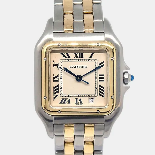Cartier Panthere 183949 Cream 18K Yellow Gold, Stainless Steel Quartz Women's Wristwatch 26mm