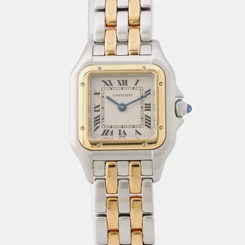 Cartier Panthere W25029B6 Ivory 18K Yellow Gold, Stainless Steel Quartz Women's Wristwatch 30×22mm