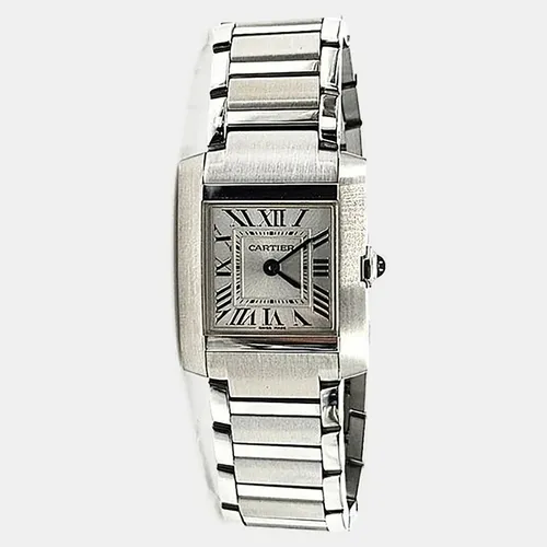 Cartier Tank Francaise WSTA0129 Silver Stainless Steel Quartz Women's Wristwatch 25x21mm