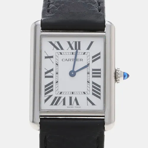 Cartier tank must WSTA0041 White Stainless Steel Quartz Women's Wristwatch 25.5x25.5mm