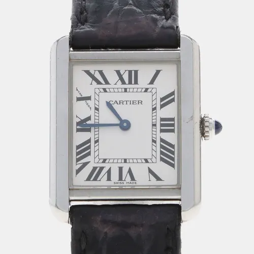 Cartier Tank Solo W5200005 White Stainless Steel Quartz Women's Wristwatch 24.5x24.5mm
