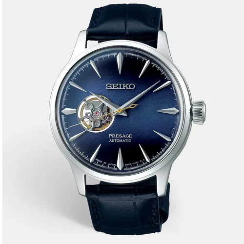 Seiko Presage SSA405J1 Blue Dial Stainless Steel Leather Men's Wristwatch 40.5mm