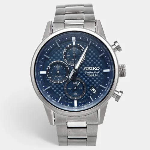 Seiko Discover More SSB387P1 Blue Dial Titanium Men's Wristwatch 41.6 mm