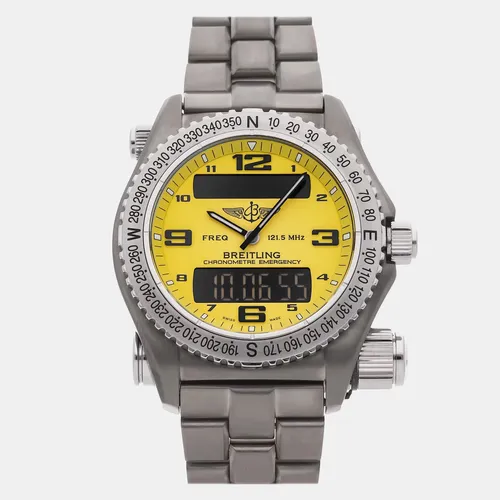 Breitling Emergency Mission E7632110/I500 Yellow Titanium Quartz Men's Wristwatch 42mm