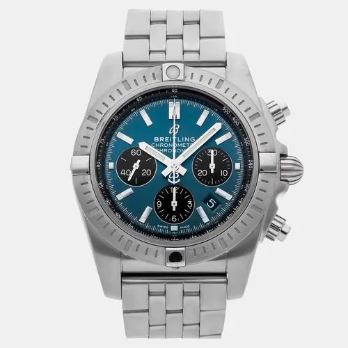 Breitling Chronomat B01 AB0115101C1A1 Automatic Chronograph Blue Dial Stainless Steel Men's Wristwatch 44mm
