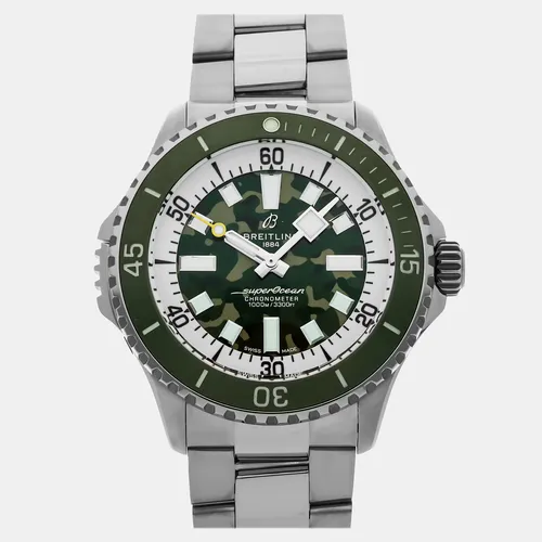 Breitling Superocean E10379D31L1E1 Green Titanium Automatic Men's Wristwatch 46MM