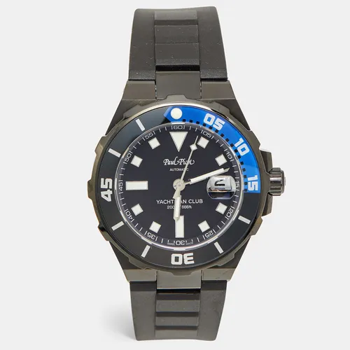 Paul Picot Yachtmanclub P1251N.NB.3614CM001 Black Dial PVD Coated Stainless Steel Rubber Men's Wristwatch 43 mm