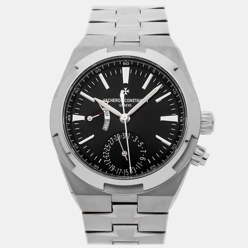 Vacheron Constantin Overseas Dual Time 7900V/110A-B546 Black Stainless Steel Automatic Men's Wristwatch 41mm