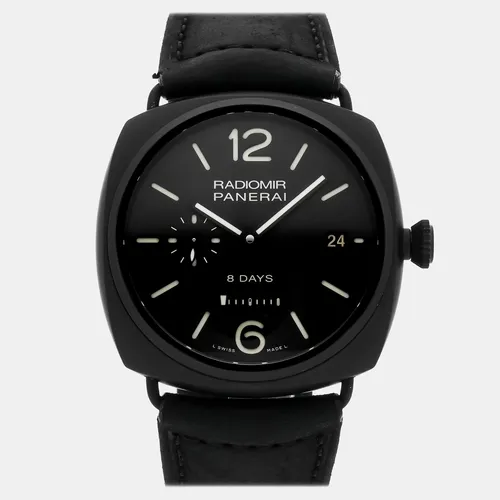 Panerai Radiomir 8 Days PAM 384 Black Ceramic Manual Winding Men's Wristwatch 45mm