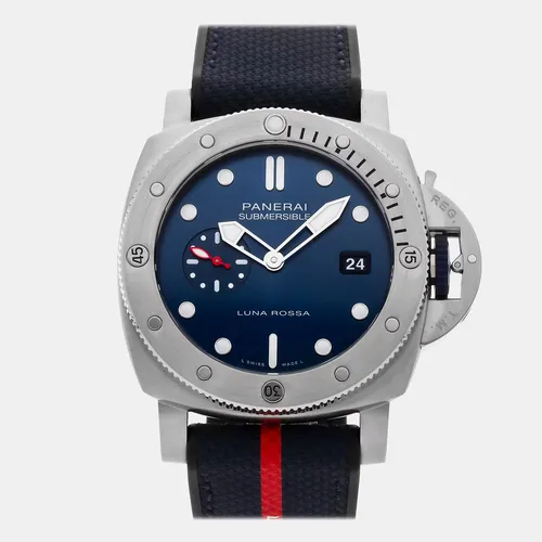 Panerai Submersible QuarantaQuattro Luna Rossa PAM01391 Blue Stainless Steel Automatic Men's Wristwatch 44mm