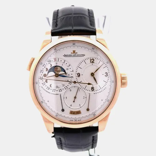 Jaeger LeCoultre Duometre Quantieme Lunaire Q6042521 18K Rose Gold Manual Winding Silver Men's Wristwatch 40.5mm