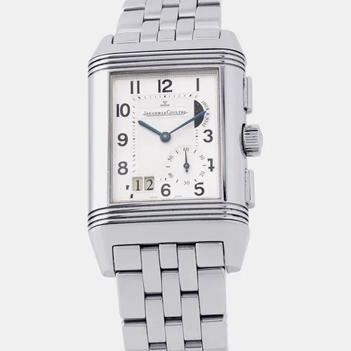 Jaeger LeCoultre Grande Reverso Q3028120 Silver/Black Stainless Steel Manual Winding Men's Wristwatch 46.5mmx29mm