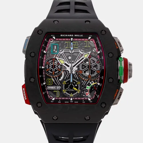 Richard Mille RM65-01 Black Titanium, Carbon Automatic Men's Wristwatch 50x44mm