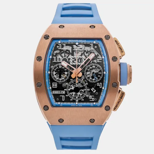 Richard Mille RM 011 Felipe Massa Black 18K Rose Gold Automatic Men's Wristwatch 50x40mm