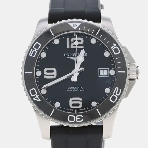 Longines HydroConquest L3.780.4 Black Stainless Steel Automatic Men's Wristwatch 39mm